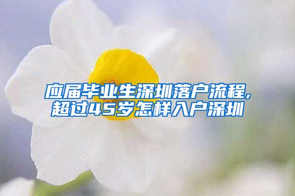 应届毕业生深圳落户流程,超过45岁怎样入户深圳