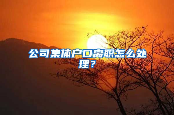 公司集体户口离职怎么处理？