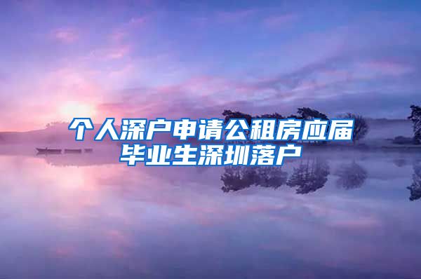 个人深户申请公租房应届毕业生深圳落户