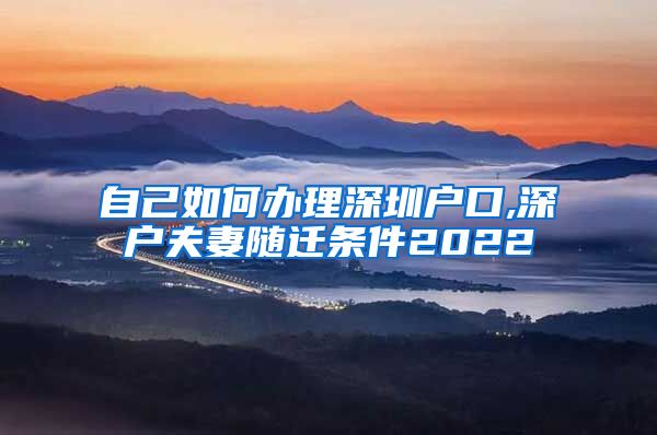 自己如何办理深圳户口,深户夫妻随迁条件2022