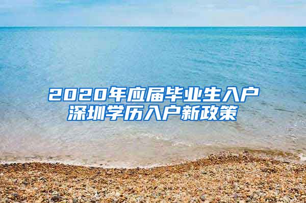 2020年应届毕业生入户深圳学历入户新政策