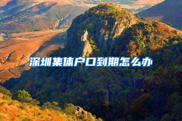 深圳集体户口到期怎么办