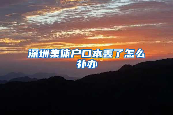 深圳集体户口本丢了怎么补办