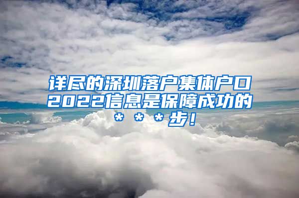 详尽的深圳落户集体户口2022信息是保障成功的＊＊＊步！