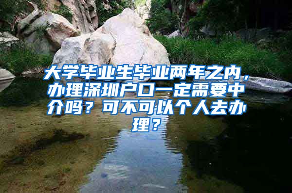 大学毕业生毕业两年之内，办理深圳户口一定需要中介吗？可不可以个人去办理？