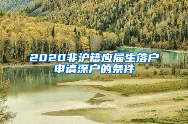 2020非沪籍应届生落户申请深户的条件