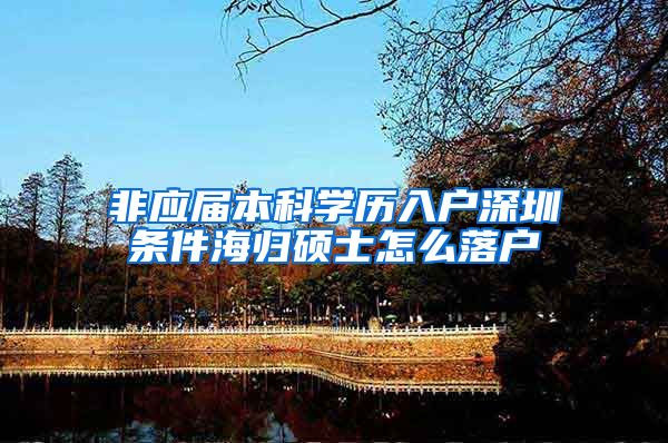 非应届本科学历入户深圳条件海归硕士怎么落户