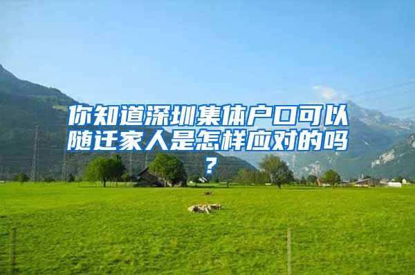 你知道深圳集体户口可以随迁家人是怎样应对的吗？