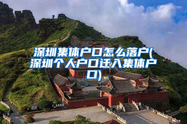 深圳集体户口怎么落户(深圳个人户口迁入集体户口)