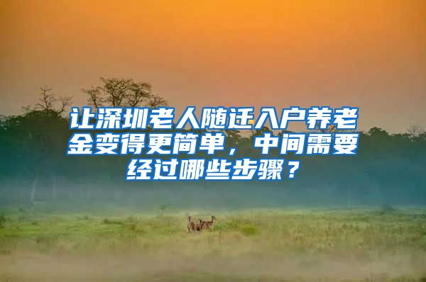 让深圳老人随迁入户养老金变得更简单，中间需要经过哪些步骤？