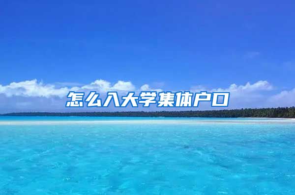 怎么入大学集体户口