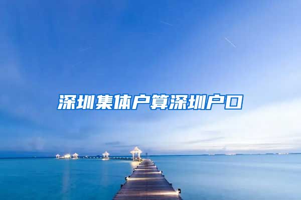 深圳集体户算深圳户口