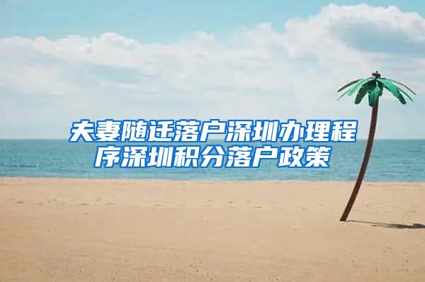 夫妻随迁落户深圳办理程序深圳积分落户政策