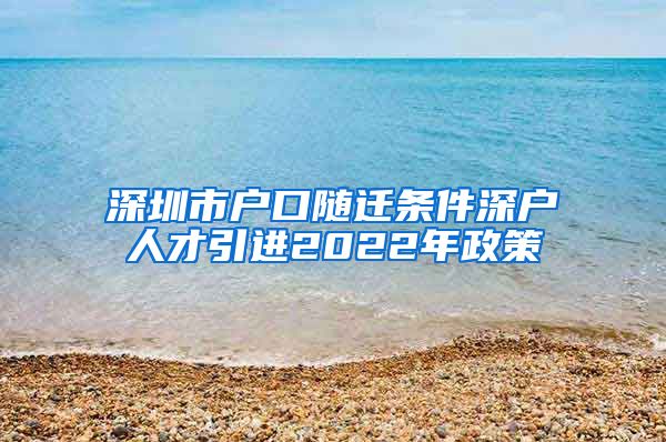 深圳市户口随迁条件深户人才引进2022年政策