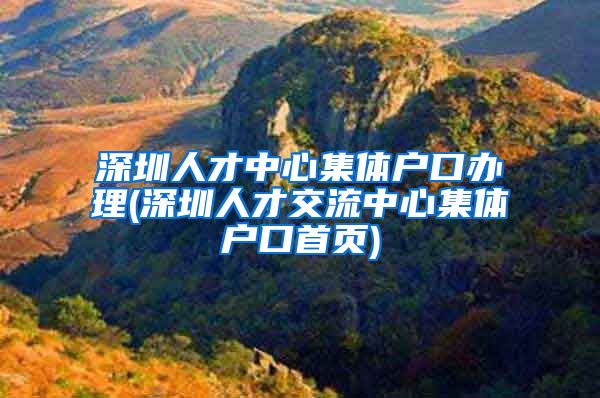 深圳人才中心集体户口办理(深圳人才交流中心集体户口首页)
