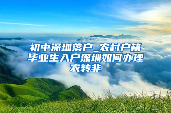 初中深圳落户_农村户籍毕业生入户深圳如何办理农转非
