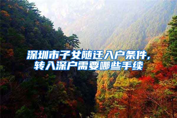 深圳市子女随迁入户条件,转入深户需要哪些手续