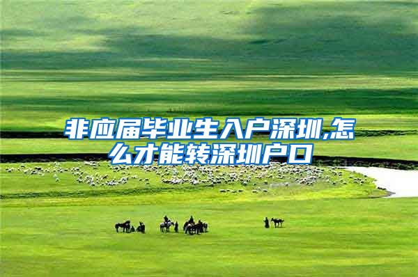 非应届毕业生入户深圳,怎么才能转深圳户口