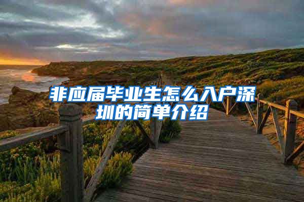 非应届毕业生怎么入户深圳的简单介绍