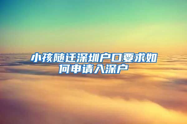 小孩随迁深圳户口要求如何申请入深户