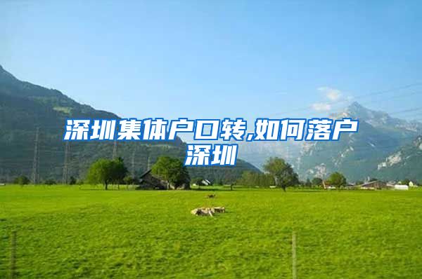 深圳集体户口转,如何落户深圳