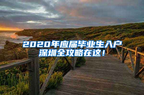 2020年应届毕业生入户深圳全攻略在这！