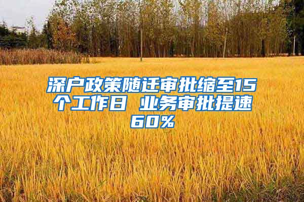 深户政策随迁审批缩至15个工作日 业务审批提速60%
