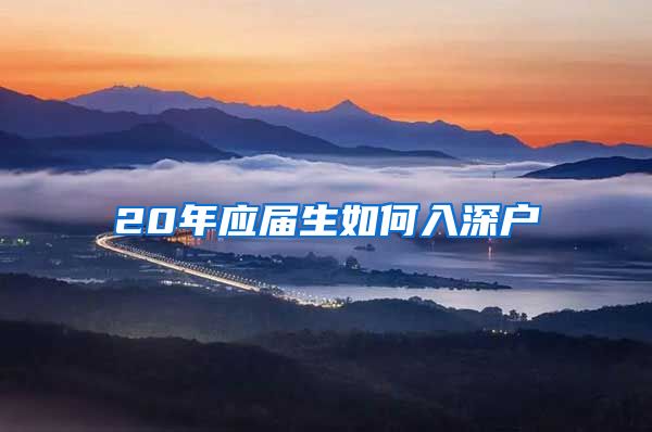 20年应届生如何入深户