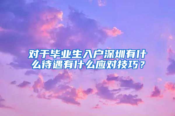 对于毕业生入户深圳有什么待遇有什么应对技巧？