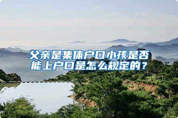 父亲是集体户口小孩是否能上户口是怎么规定的？