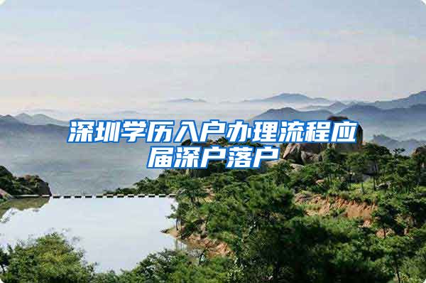 深圳学历入户办理流程应届深户落户