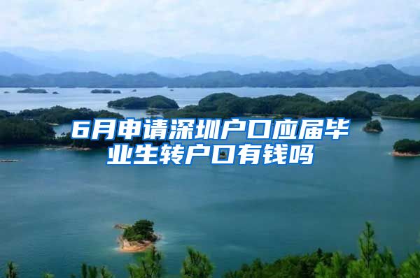 6月申请深圳户口应届毕业生转户口有钱吗
