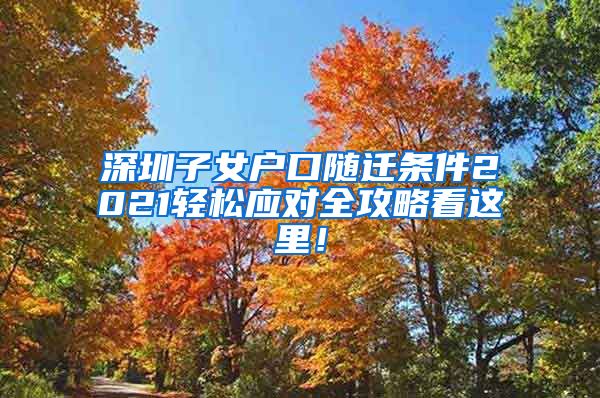 深圳子女户口随迁条件2021轻松应对全攻略看这里！