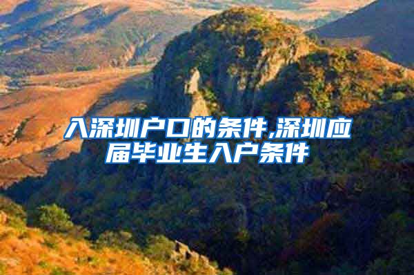 入深圳户口的条件,深圳应届毕业生入户条件