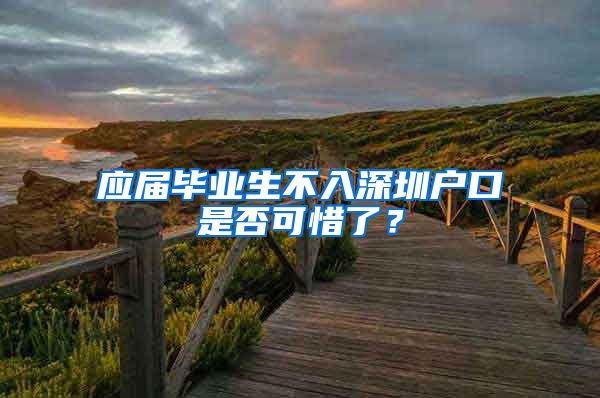 应届毕业生不入深圳户口是否可惜了？