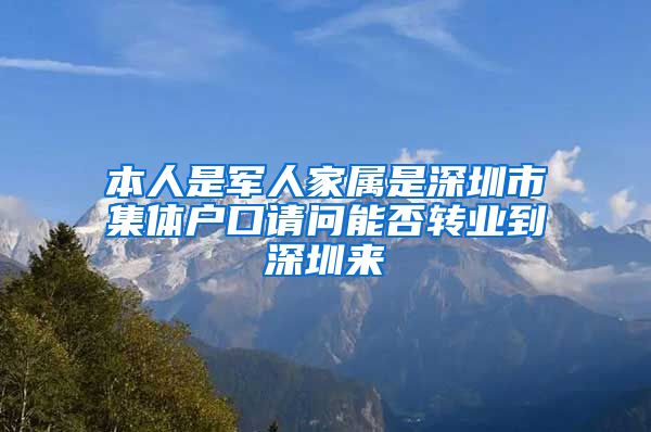 本人是军人家属是深圳市集体户口请问能否转业到深圳来