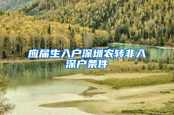 应届生入户深圳农转非入深户条件
