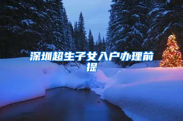 深圳超生子女入户办理前提