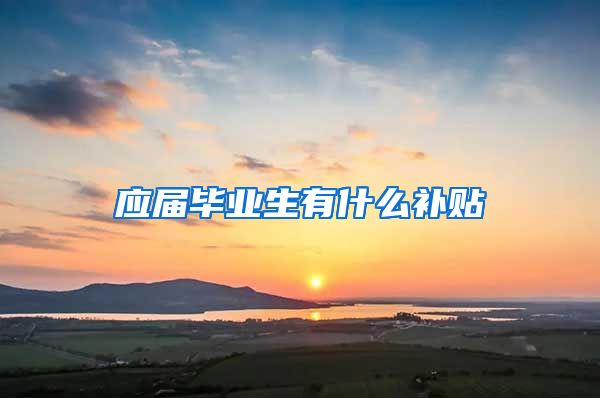 应届毕业生有什么补贴