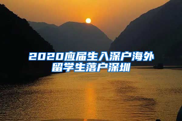 2020应届生入深户海外留学生落户深圳
