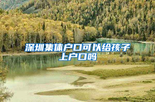 深圳集体户口可以给孩子上户口吗
