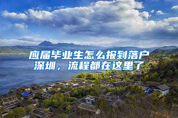 应届毕业生怎么报到落户深圳，流程都在这里了