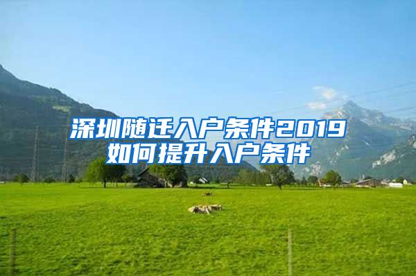深圳随迁入户条件2019如何提升入户条件