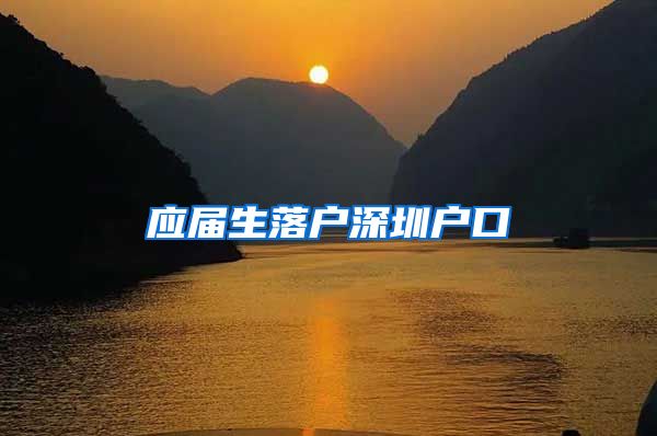 应届生落户深圳户口