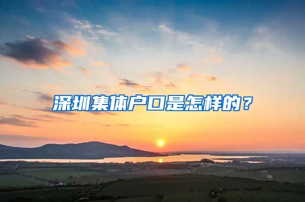 深圳集体户口是怎样的？