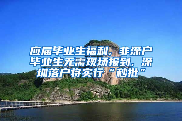 应届毕业生福利, 非深户毕业生无需现场报到, 深圳落户将实行“秒批”