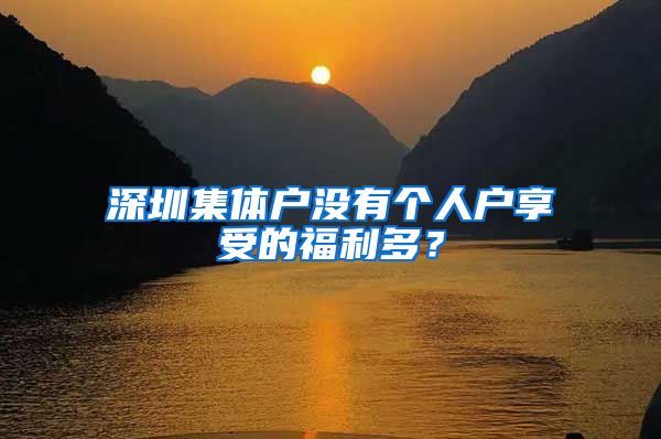 深圳集体户没有个人户享受的福利多？