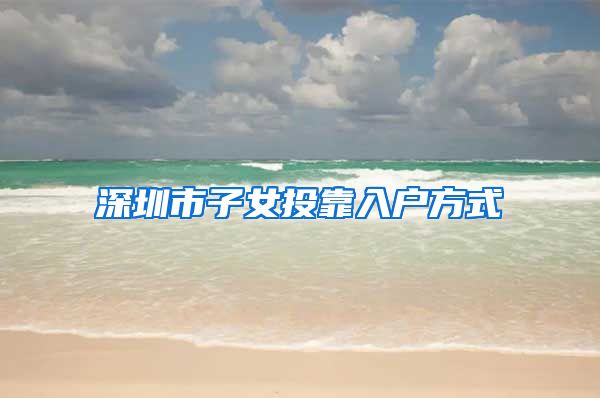 深圳市子女投靠入户方式
