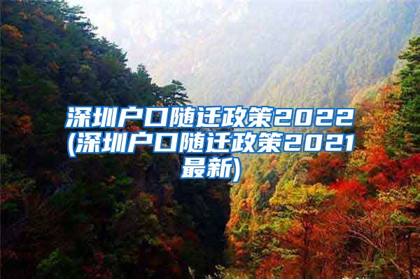 深圳户口随迁政策2022(深圳户口随迁政策2021最新)