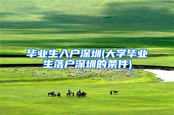 毕业生入户深圳(大学毕业生落户深圳的条件)